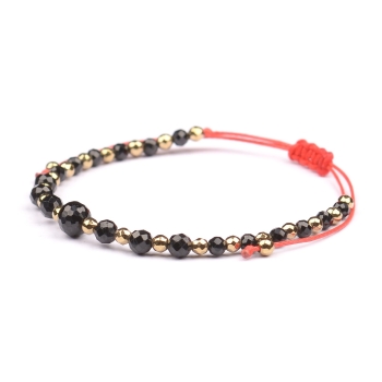 Bransoletka celebrytka TURMALIN + hematyt miłość i odwaga